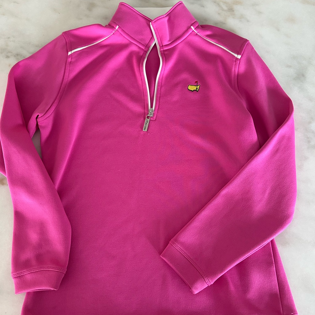 Augusta Masters Kids Pink Quarter-Zip Sweater